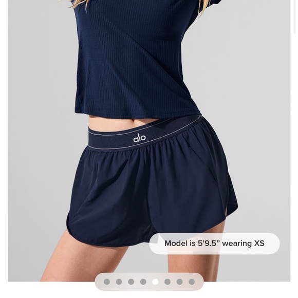 ALO Yoga Navy Match Point Shorts - Picture 3 of 4